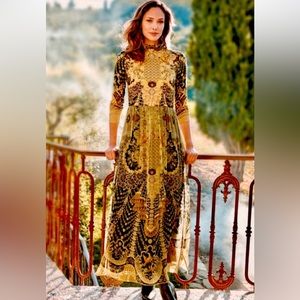 NWT Soft Surroundings Enchanted Forest Boho Maxi Dress Size 4